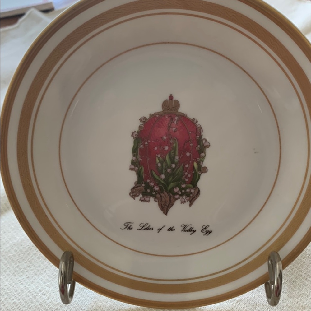 Faberge Canapé Plate “The Lilies of the Valley Egg” Vintage